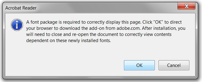 where to download adobe font package for reader